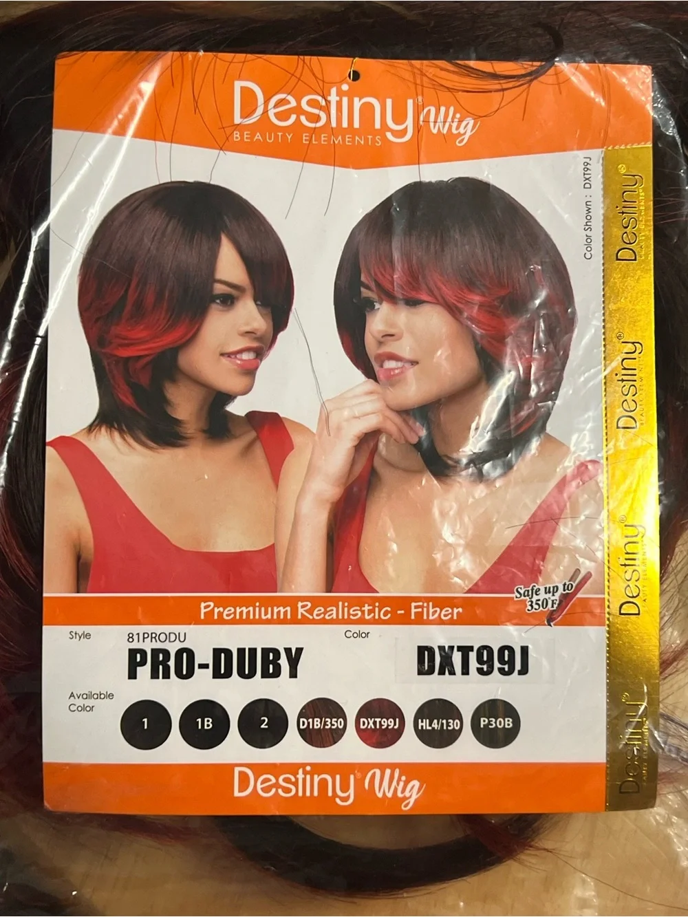 Wig Pro-Duby DXT99J - Red & Black Synthetic Wig
